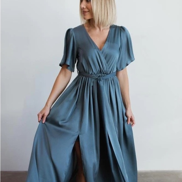 Baltic Born Sicily wrap dress in blue - Picture 1 of 7